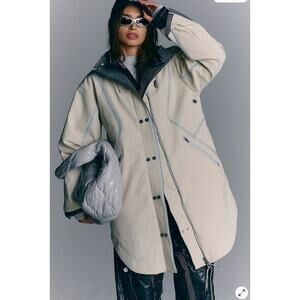 FP Movement by Free People Beige and Gray Oversized Jacket